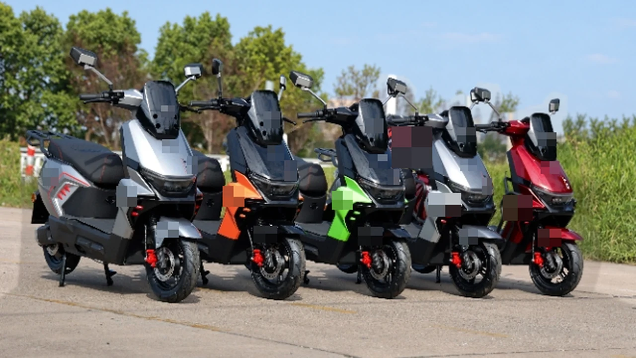 Custom electric vehicles in five color schemes for a Middle East customer, with customer branding hidden